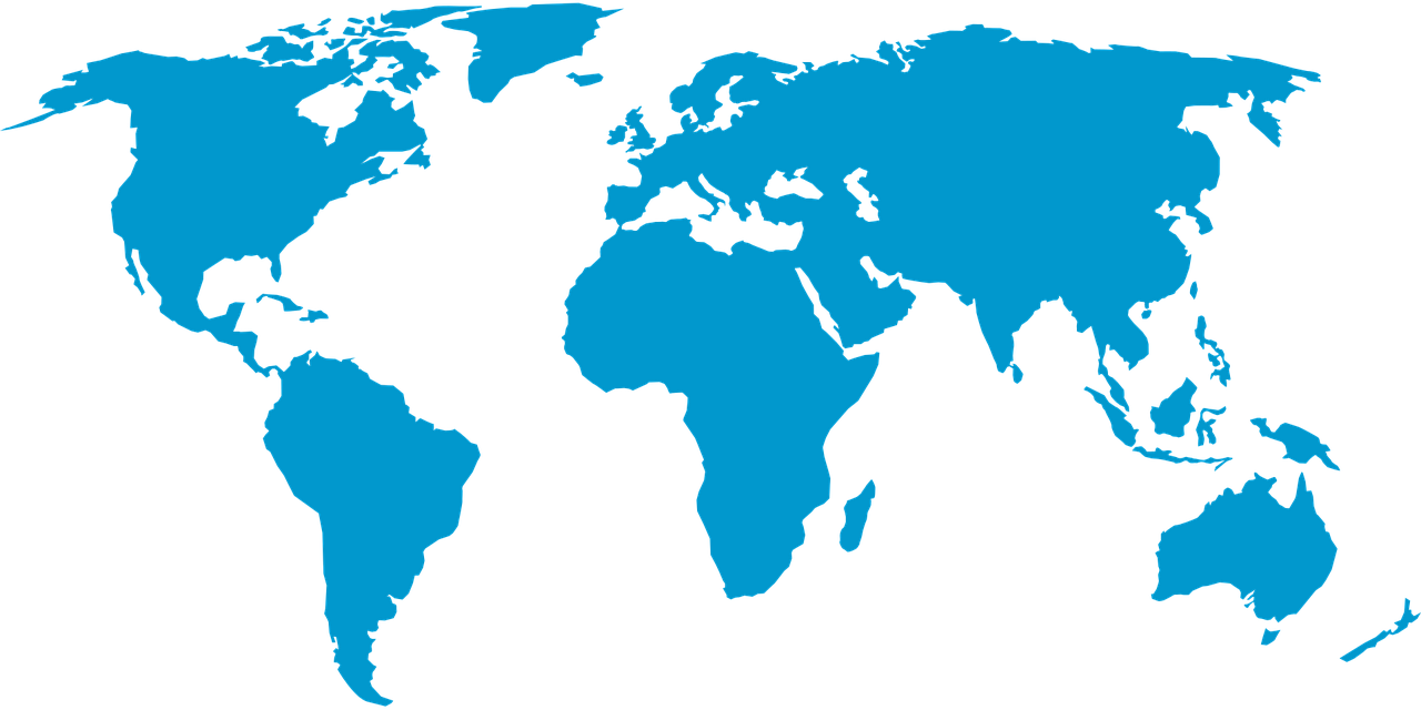 World map representing global support